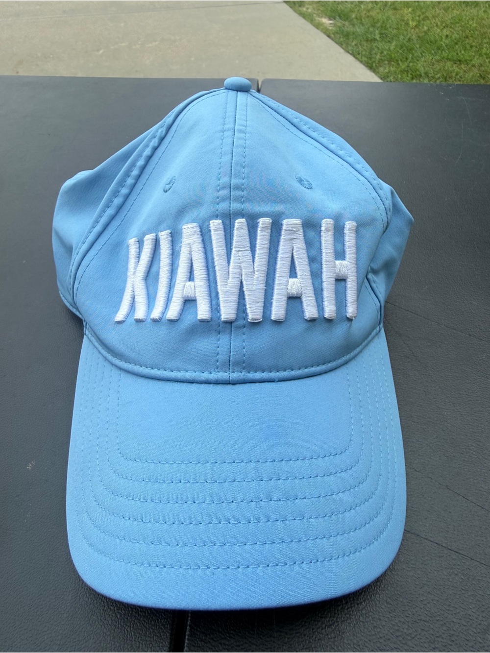 TaylorMade Kiawah blue cap with white embroidered text reading 'KIAWAH